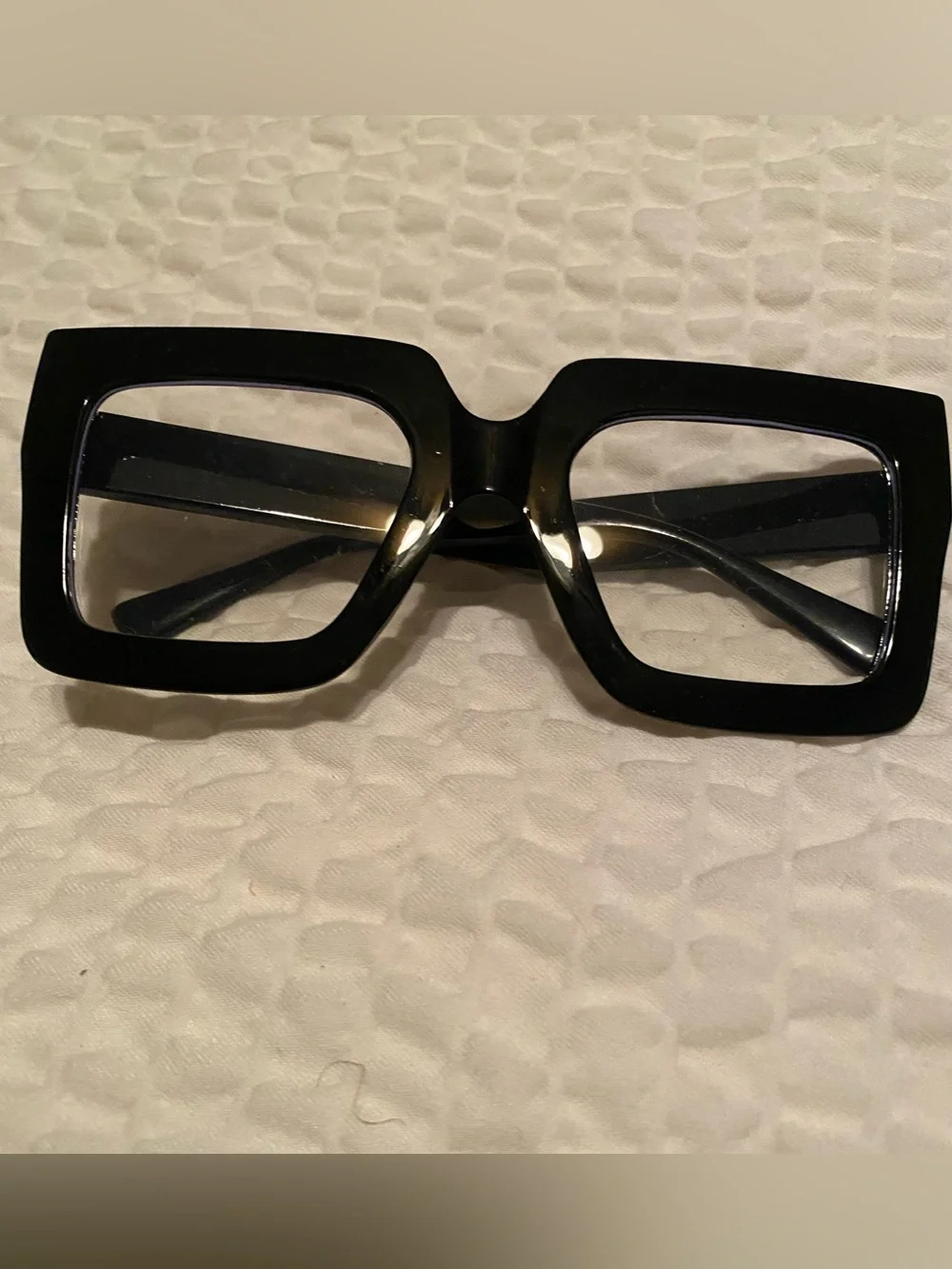Large Black Square Fashion Glasses!
